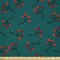 Ambesonne Teal Fabric by The Yard, Whimsical Modern Style Berry Christmas Pattern Hand Drawn Rustic Traditional, Decorative Satin Fabric for Home Textiles and Crafts, 2 Yards, Teal Ruby Vermilion